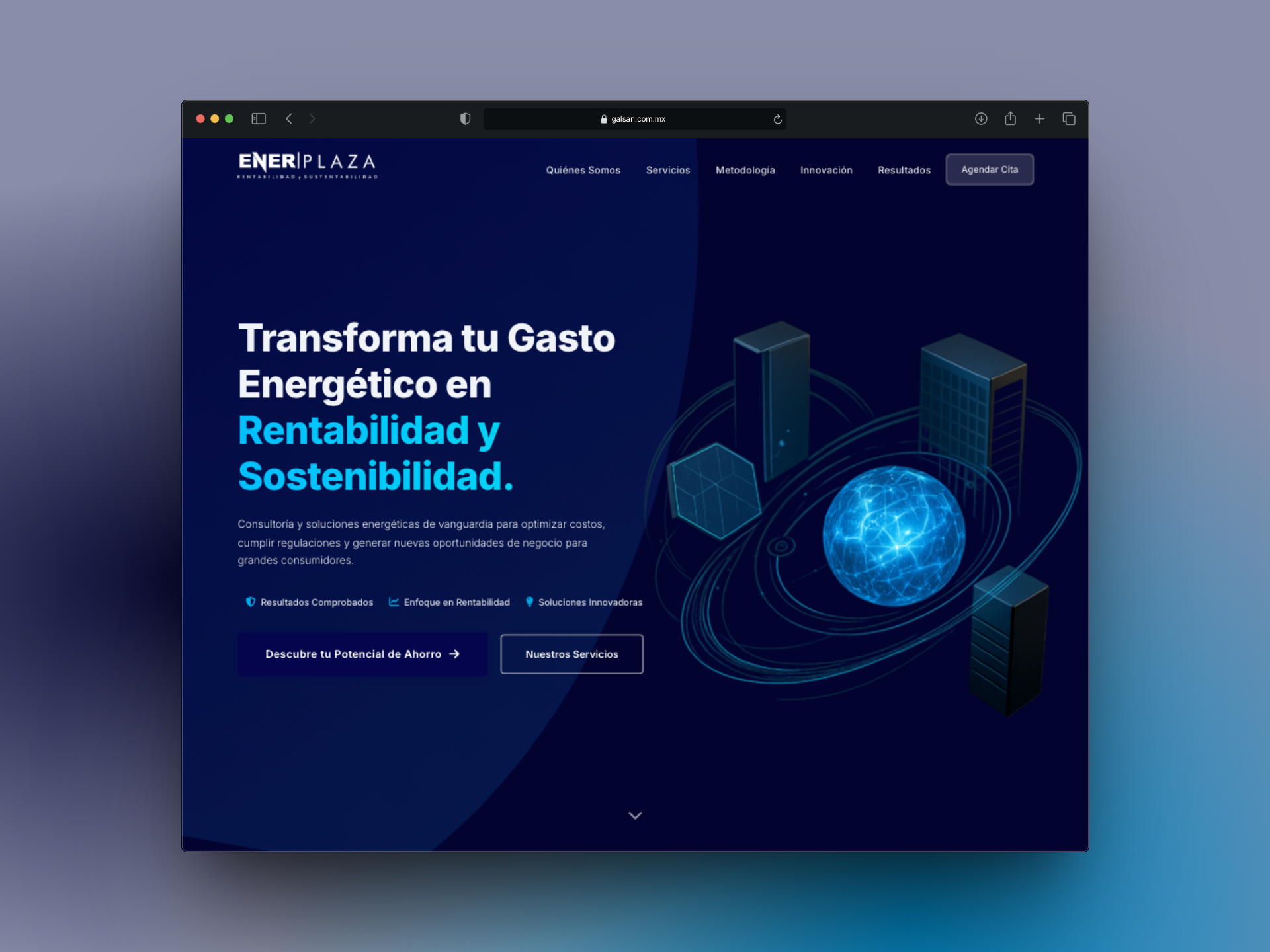 Sitio web desarrollado para Enerplaza